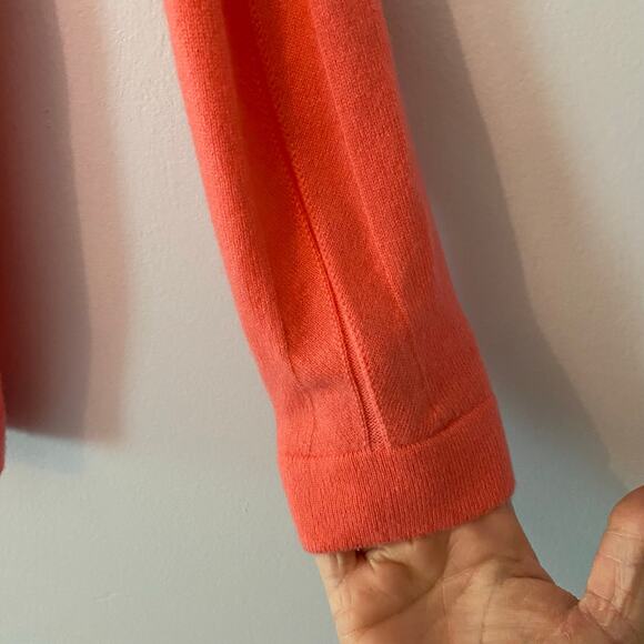 Kinross Cashmere Hot Pink V-neck Pullover Sweater Minimalist Women's size Small - Picture 5 of 9